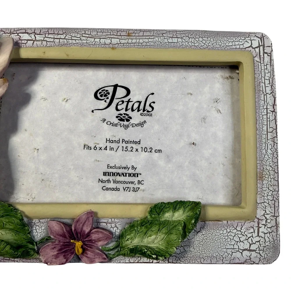 Vintage Petals Cristl Vogl Flower Fairy Photo Frame 4x6 Purple 3D Cottagecore